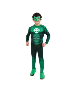 Green Lantern Light up Muscle Kids Costume deluxe