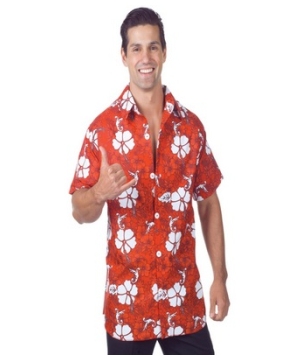 Red Hawaiian Adult plus size Costume