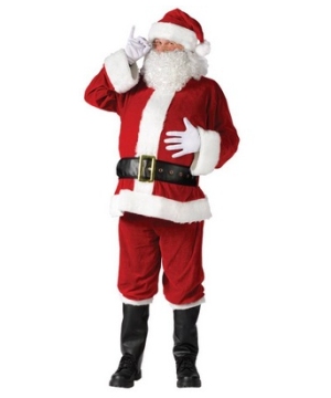 Santa Adult Suit Complete Velour Costume