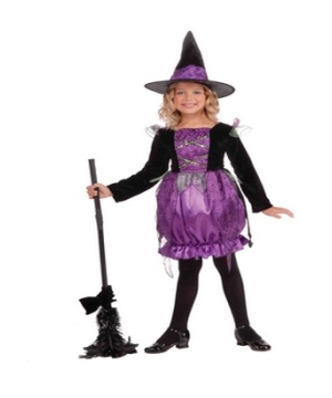 Purple Cauldron Witch Costume - Kids Costume