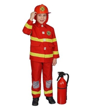 Fire Fighter Kids Costume deluxe Red