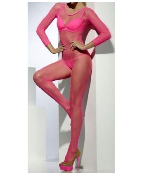 Neon Pink Body Stocking Adult Costume Neon Pink Body Stocking Adult Costume