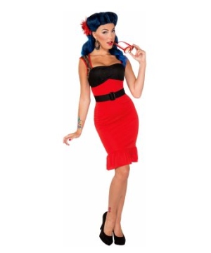 Retro Rock Scarlet Rose Adult Costume