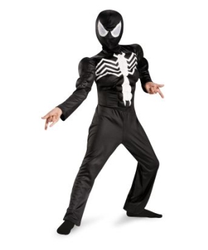 Ultimate Black Suited Spiderman Muscle Kids Costume