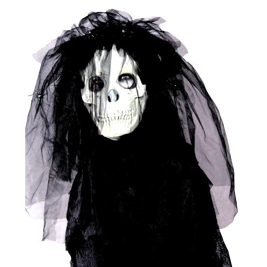 Skull Bride Mask With Hair