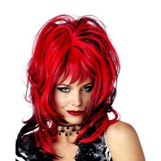 Wig Hard Rockin Witch Black Red