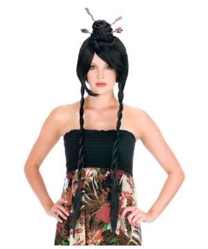 Black Power Bun With Braids Wig Black Power Bun With Braids Wig