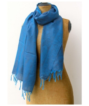 Indian Damask Scarf Silk Shawl Long Stole
