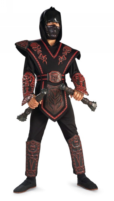 Red Skull Warrior Ninja Boys Costume