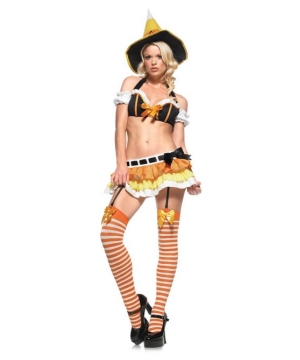 Sexy Candy Corn Witch Adult Costume