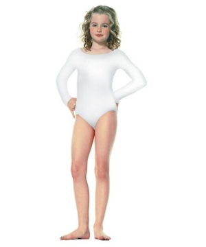 White Dance Bodysuit Kids Costume