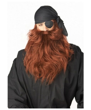 Red Pirate Adult Beard and Mustache Red Pirate Adult Beard and Mustache