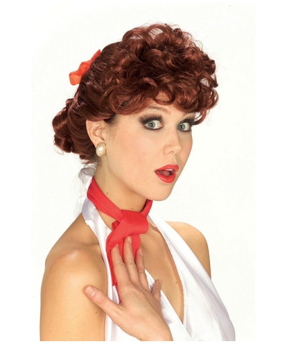 50s Housewife Adult Wig Auburn Halloween Wig At Wonder Costumes 1566