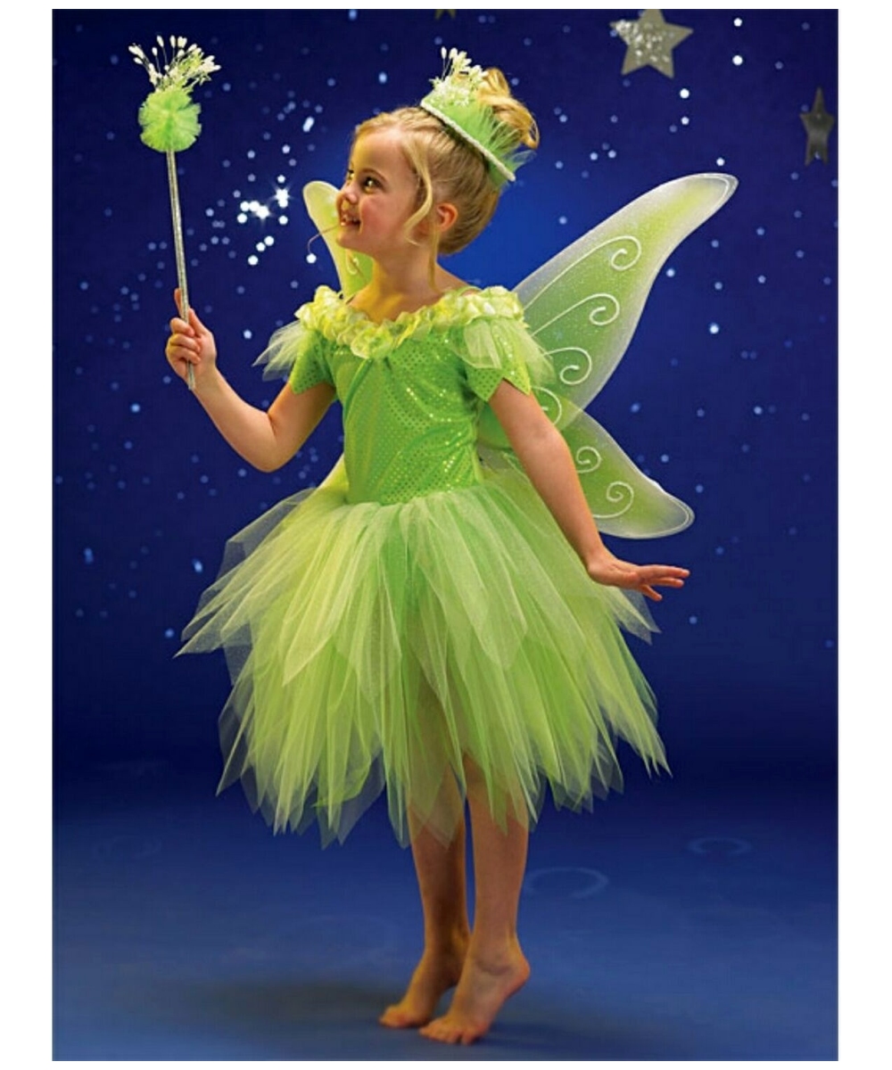 green fairy girls costume