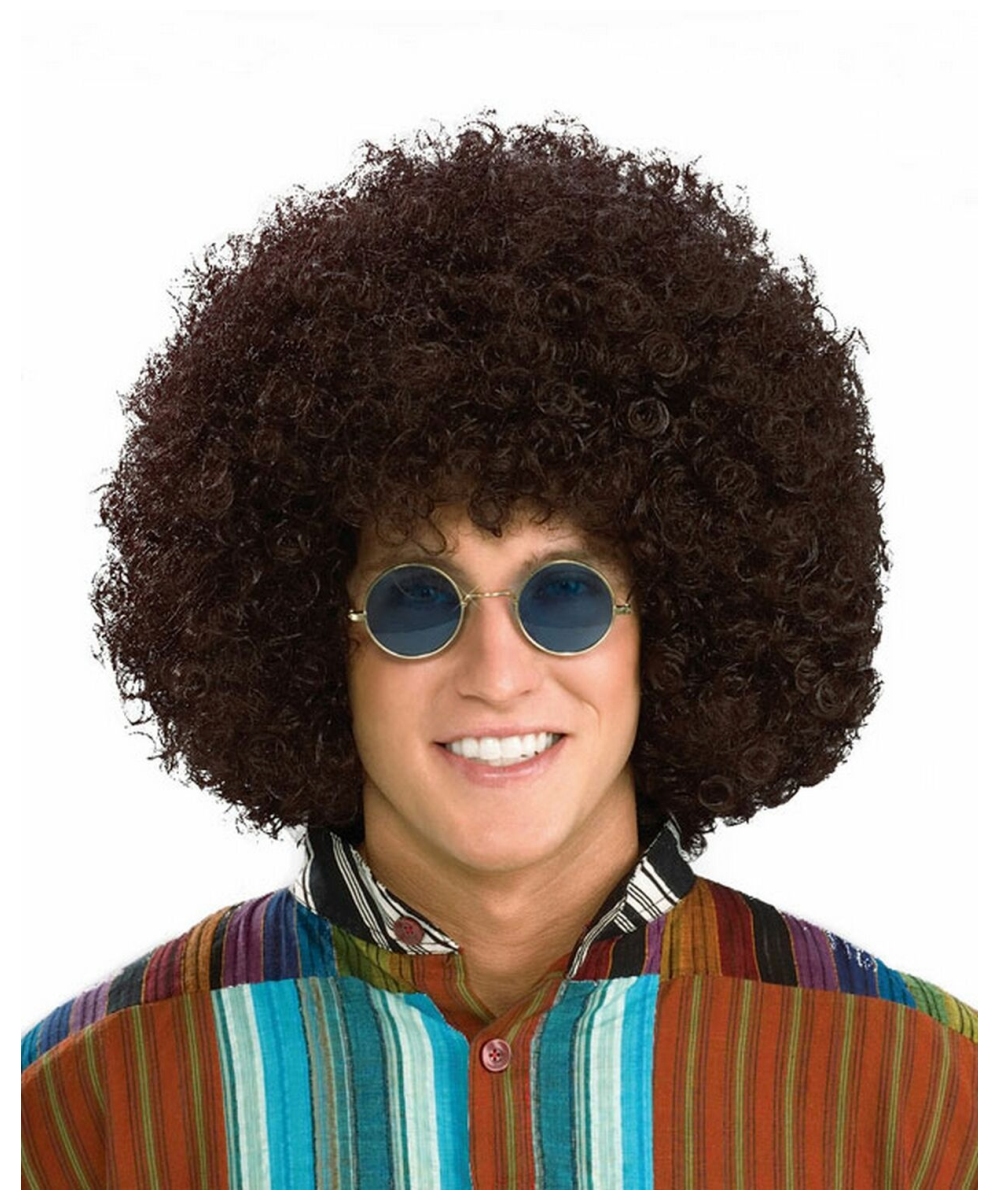 Hippie Afro Wig Jumbo Adult Accessory Brown Halloween Wig At Wonder Costumes