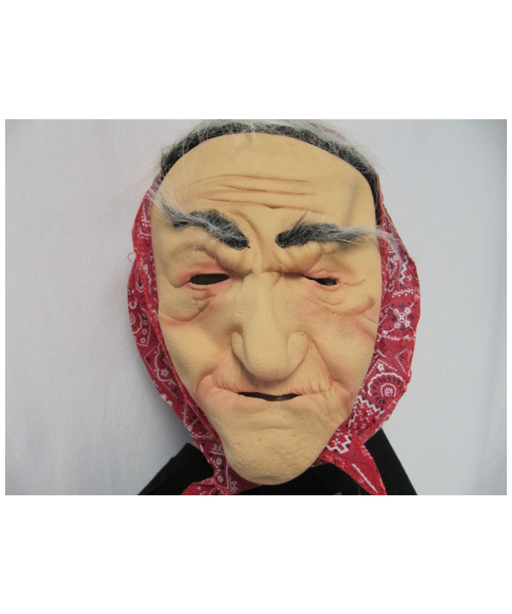 Red Bandanna Old Lady  Mask