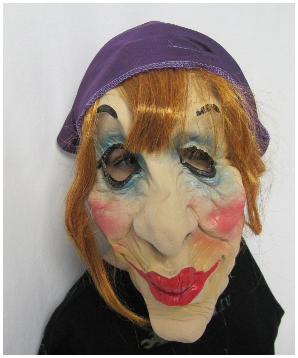 Purple Head Scarf Old Lady  Mask