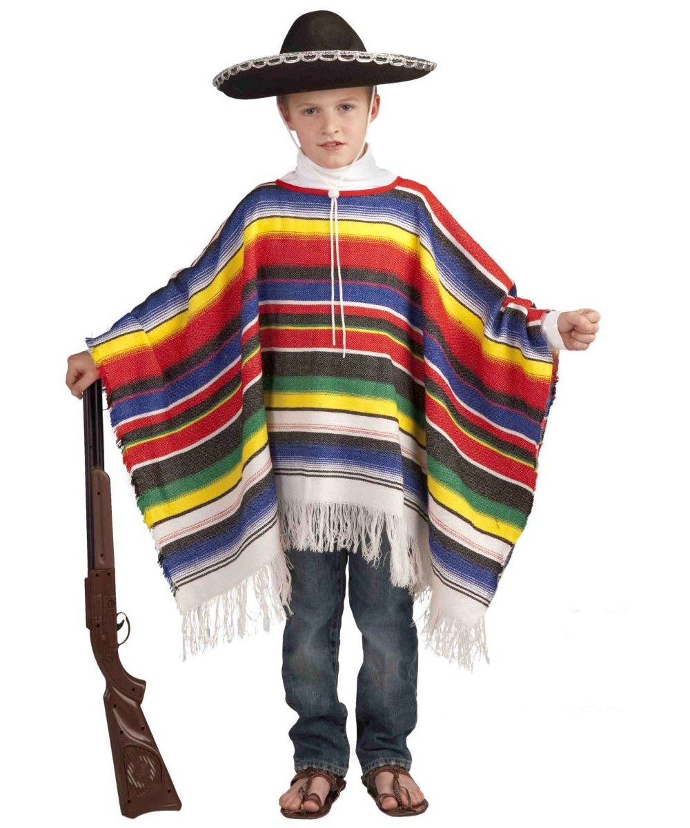 mexican poncho costume 65699