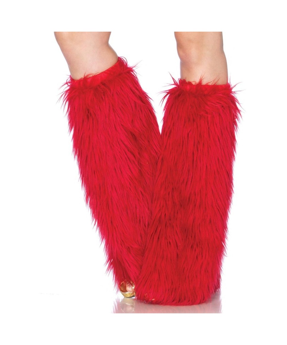 Furry Red Leg Warmers