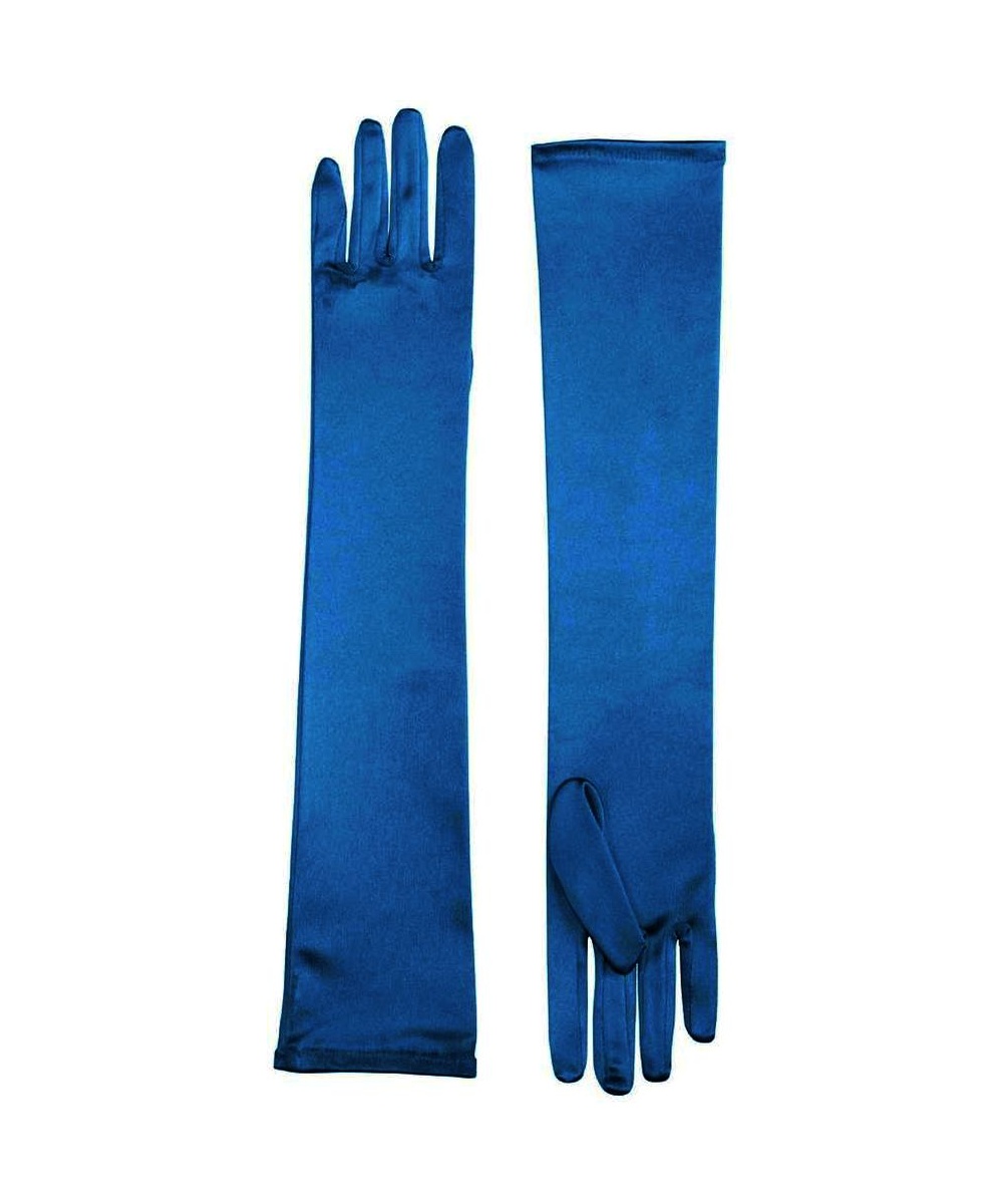 Adult Satin Light Blue Gloves Women Costume Gloves