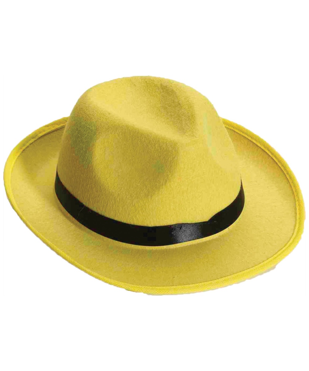 Yellow Fedora Hat Men Costume