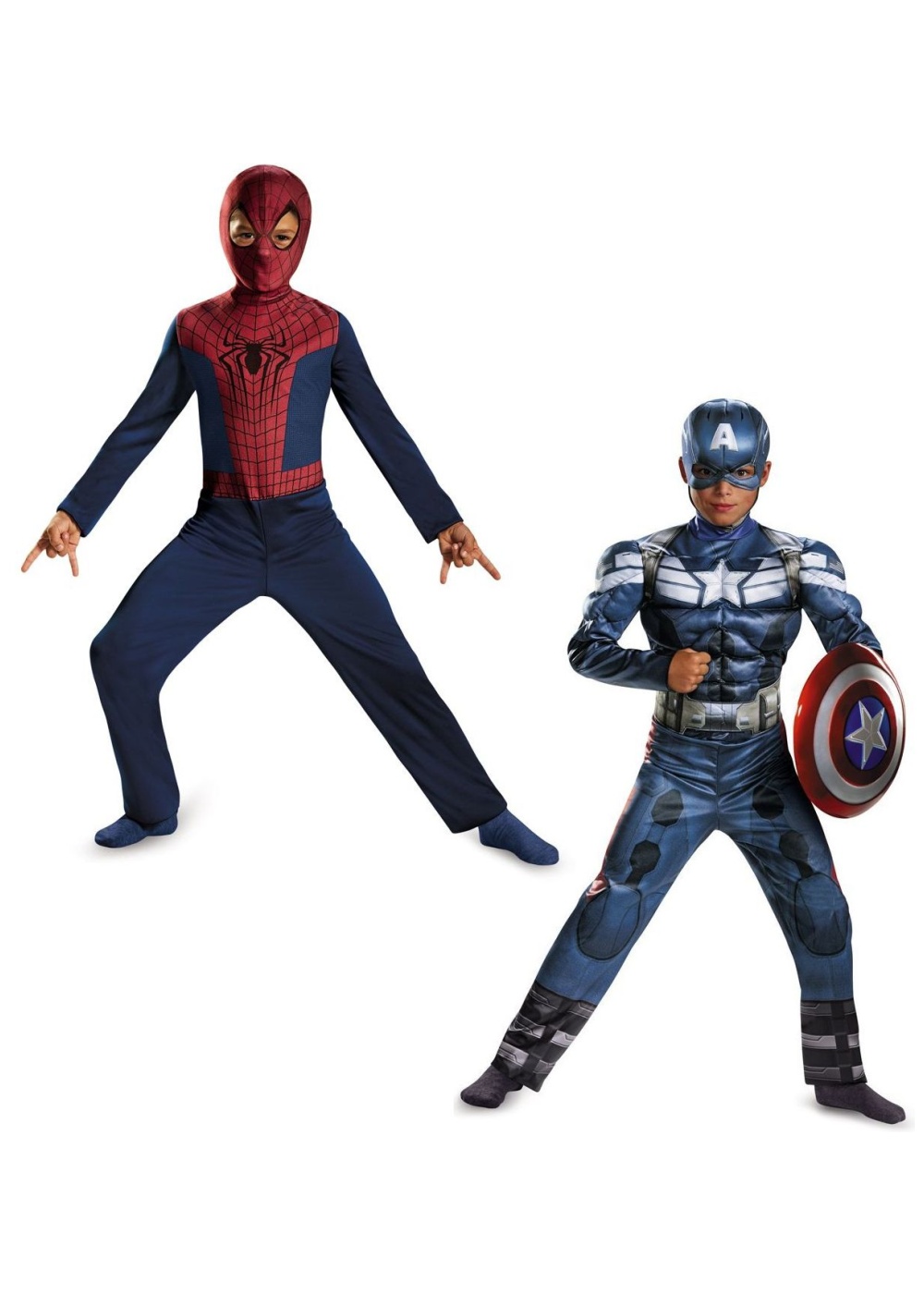 Captain America And Spiderman Boys Movie Costumes
