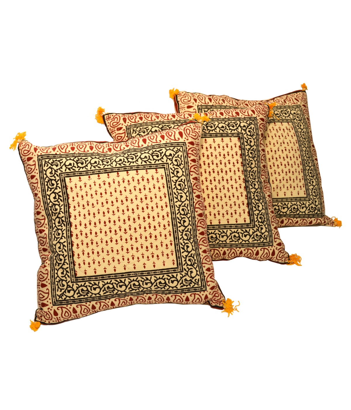 Indian Ethnic Handblock Rajasthani 5 Piece Cushion cover Set
