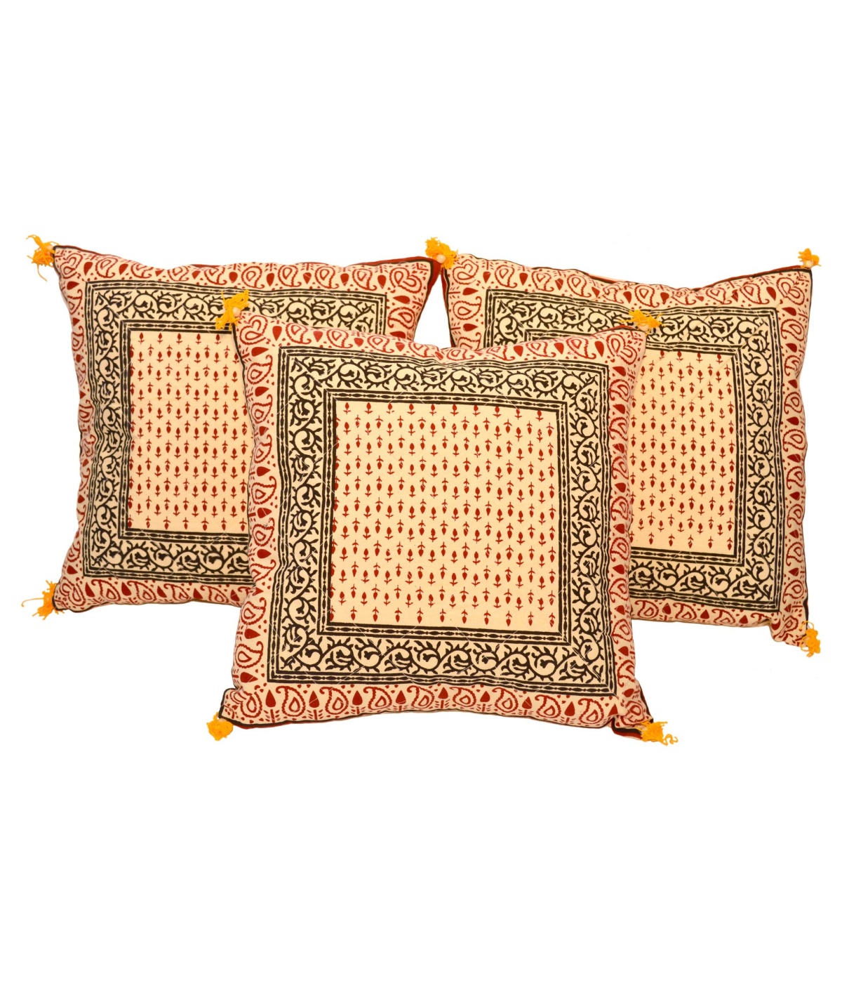 Indian Ethnic Handblock Rajasthani 5 Piece Cushion cover Set