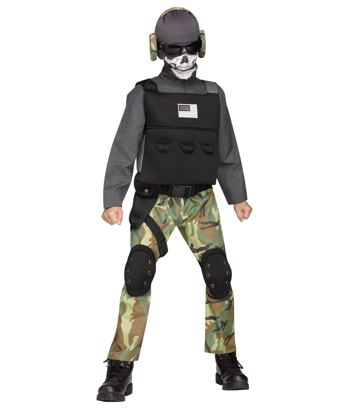 Fierce Skull Soldier Boys Costume