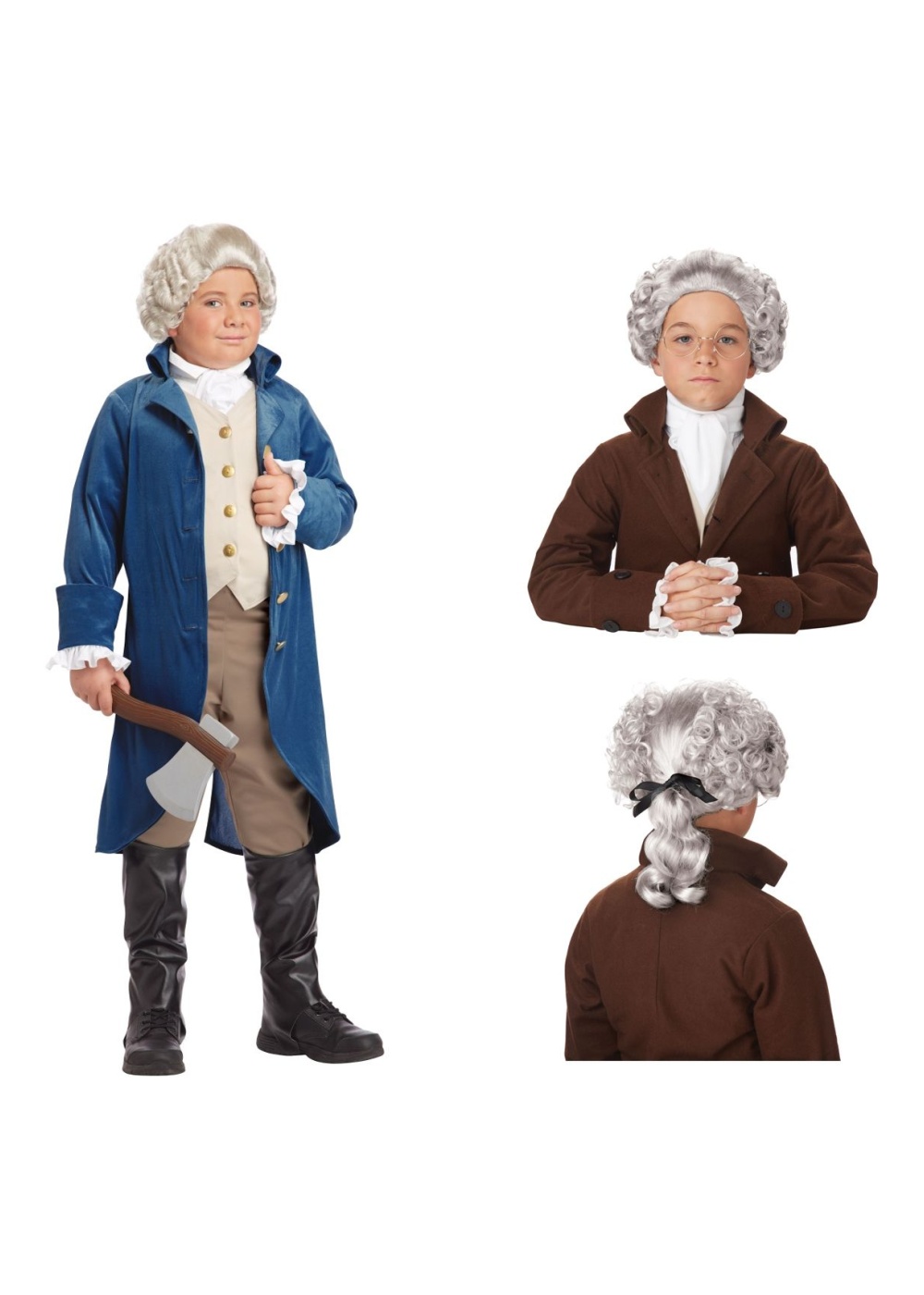 George Washington Boys Costume And Wig