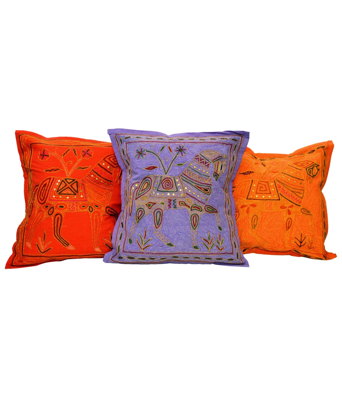 Indian Horse Motif Embroidered Cushion Covers