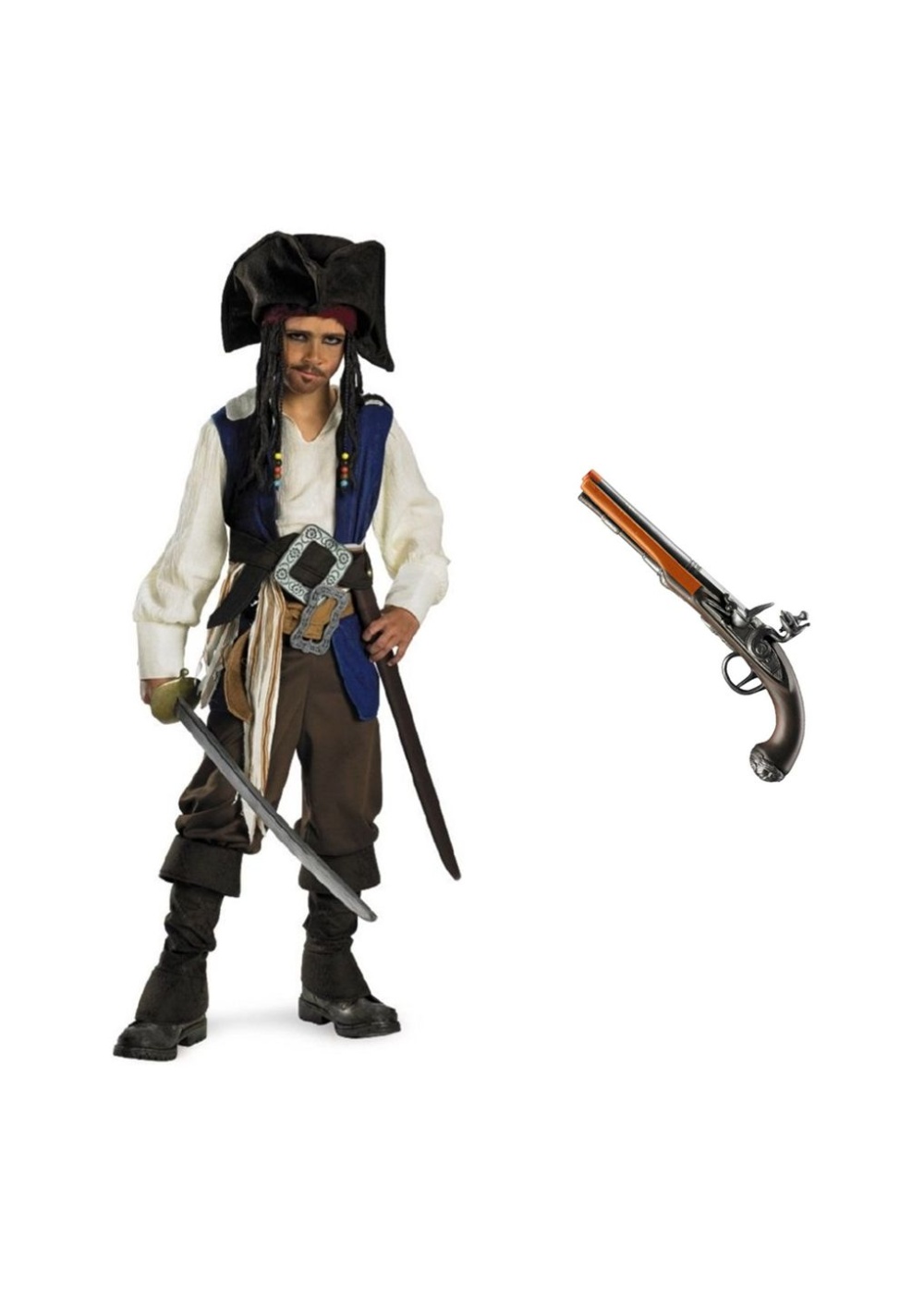 Jack Sparrow Pirate Boys Costume And Toy Set