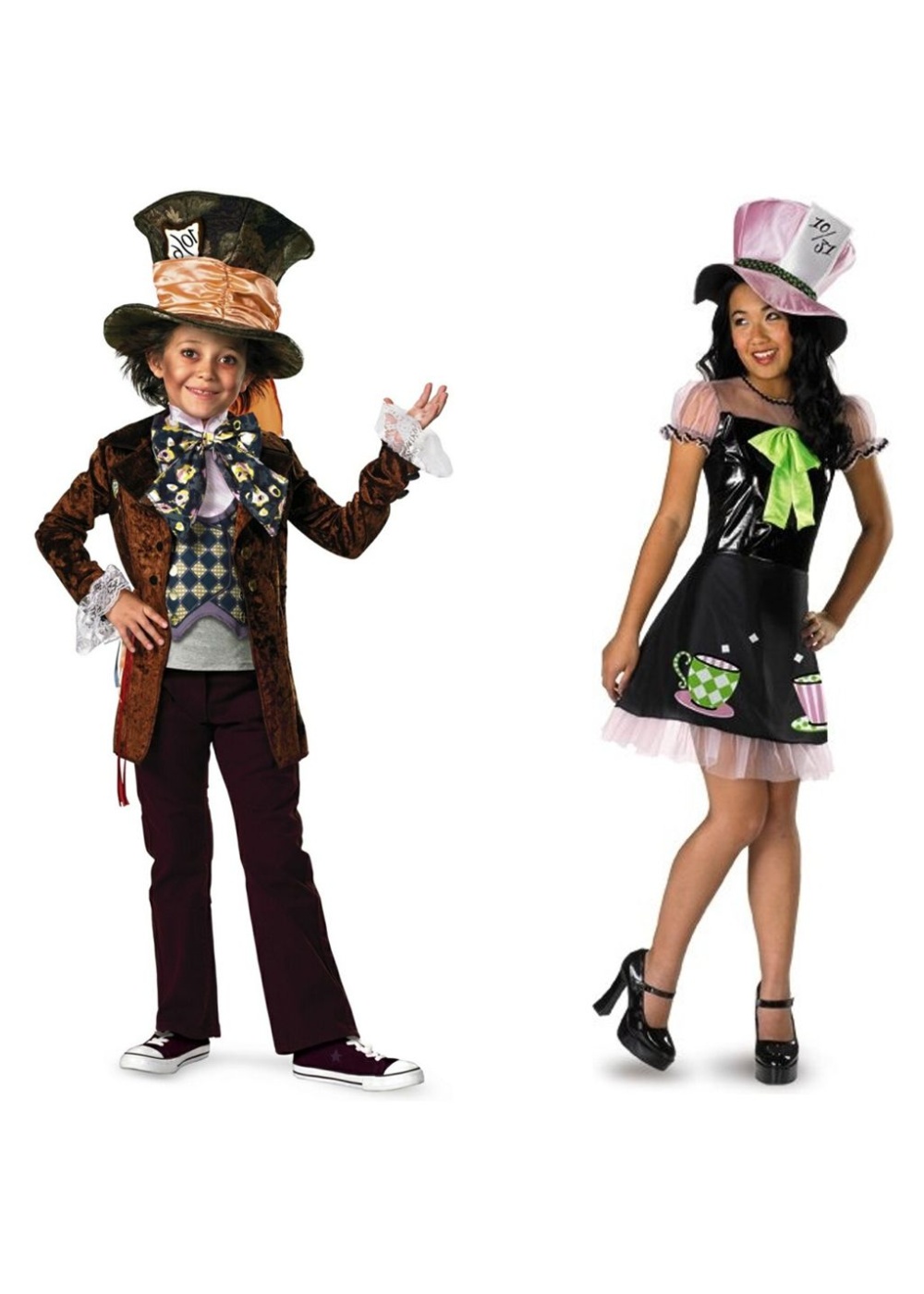 Kids Mad Hatter Boys And Girls Costume Set
