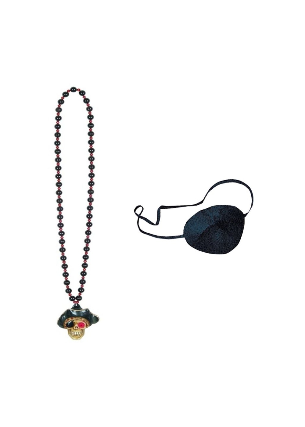 Pirate Necklace And Eye Patch Set