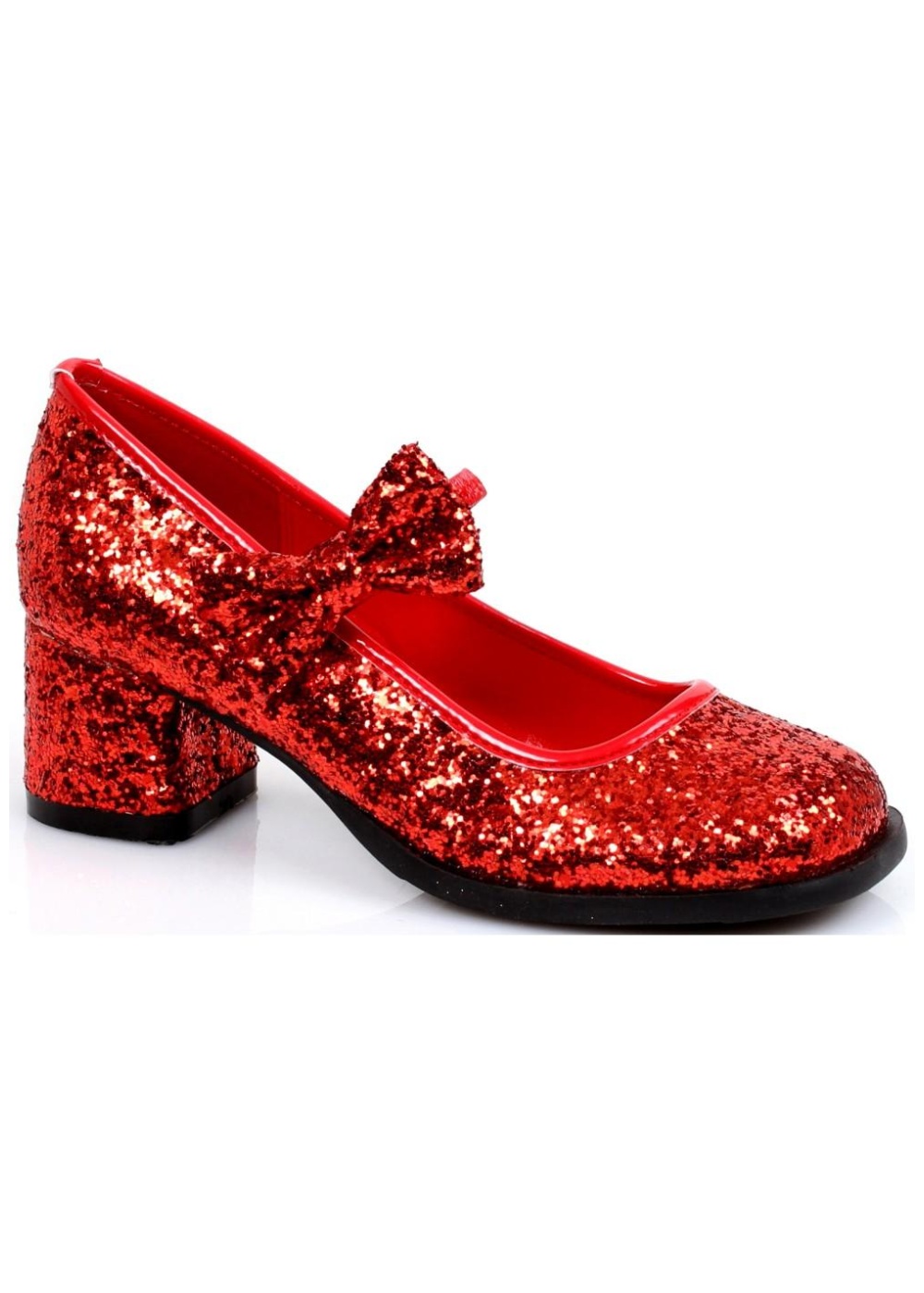 Kids Red Sequin Glitter Girls Heels Shoes