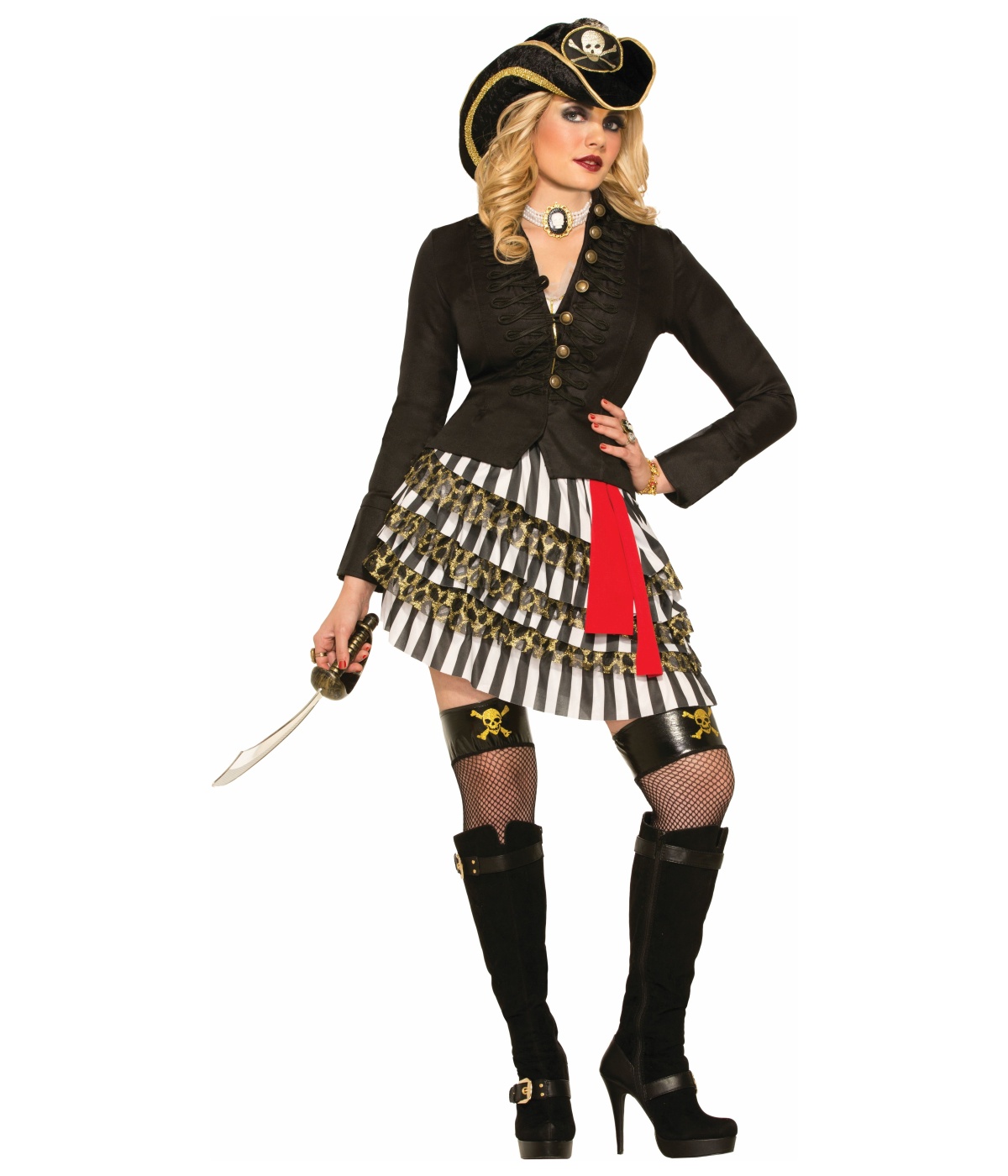 Stylish Black Pirate Women Jacket Pirate Costumes 1989