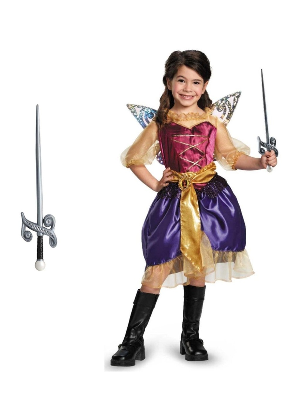 Kids Tinkerbell And The Pirate Fairy Girls Zarina Costume And Sword Set