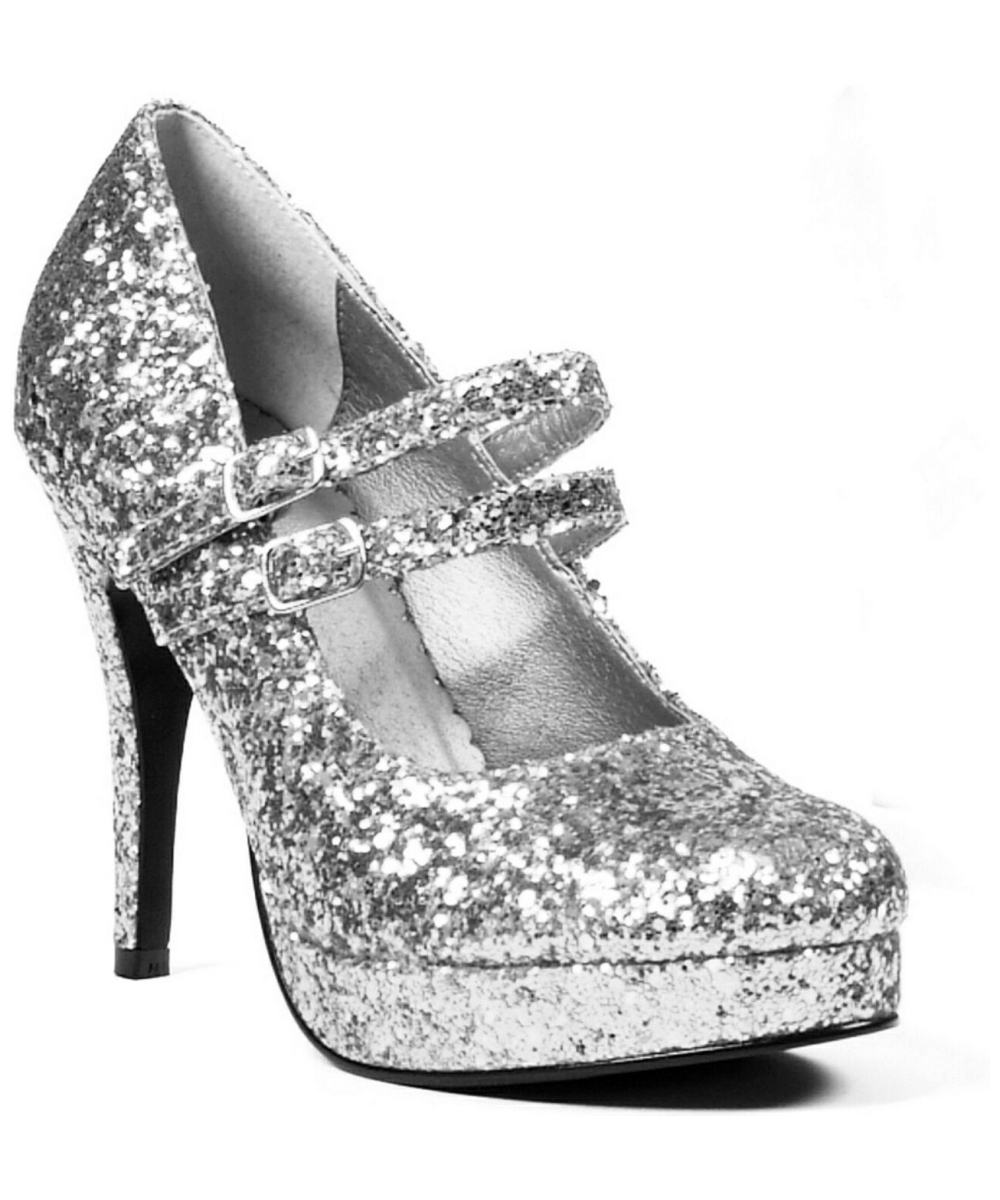 Silver Glitter Jane Shoes