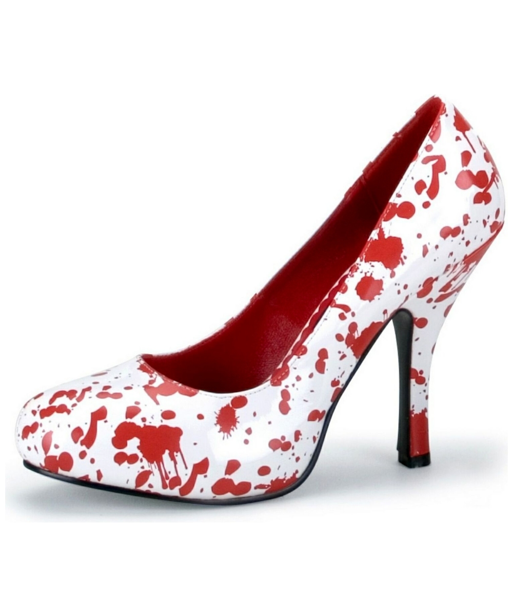 White Blood Splatter High Heels Women's Shoes