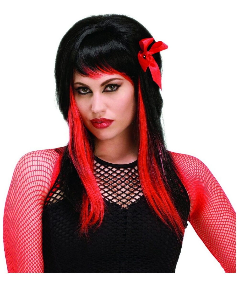 Black And Red Wig 7322