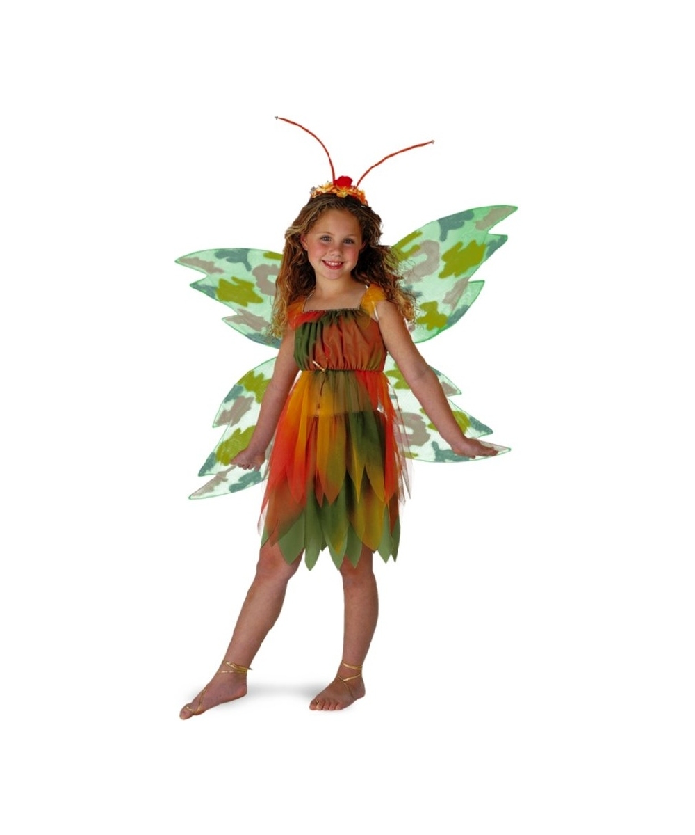 Amber Woodland Fairy Girls Costume