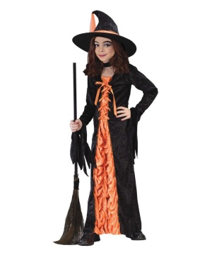 Orange Mystic Witch Kids Costume