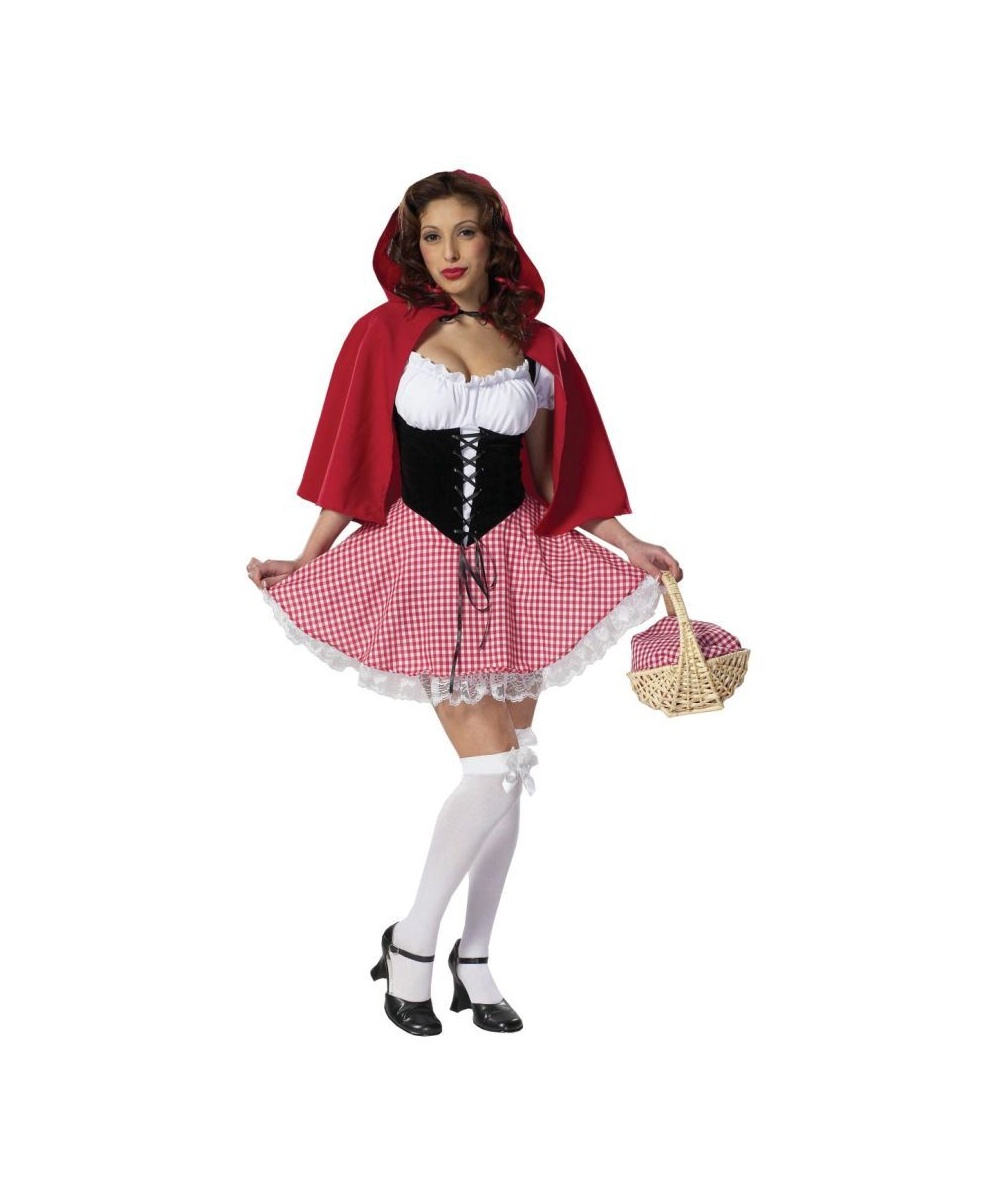 Red Hot Riding Hood Costume Adult Red Ridding Hood Halloween Costumes 8015