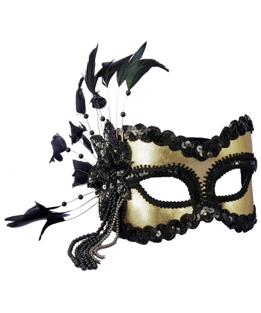  Black Gold Masquerade Mask