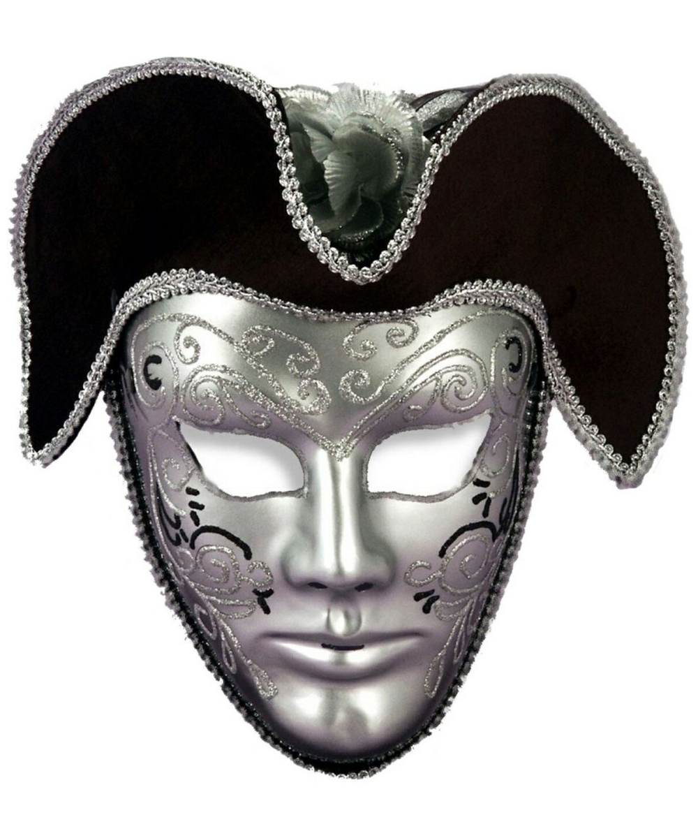  Black Hat Venetian Mask