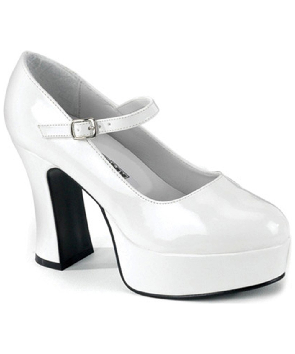 Adult Mary Jane Platform Shoes Women White Wide Width