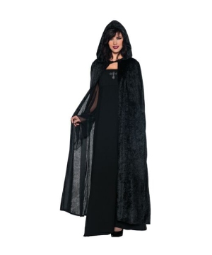 Hooded Cloak Black - Adult Costume Accessory