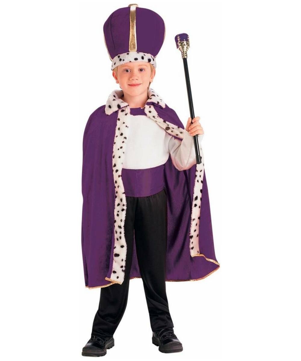  Boys King Robe Crown Costume