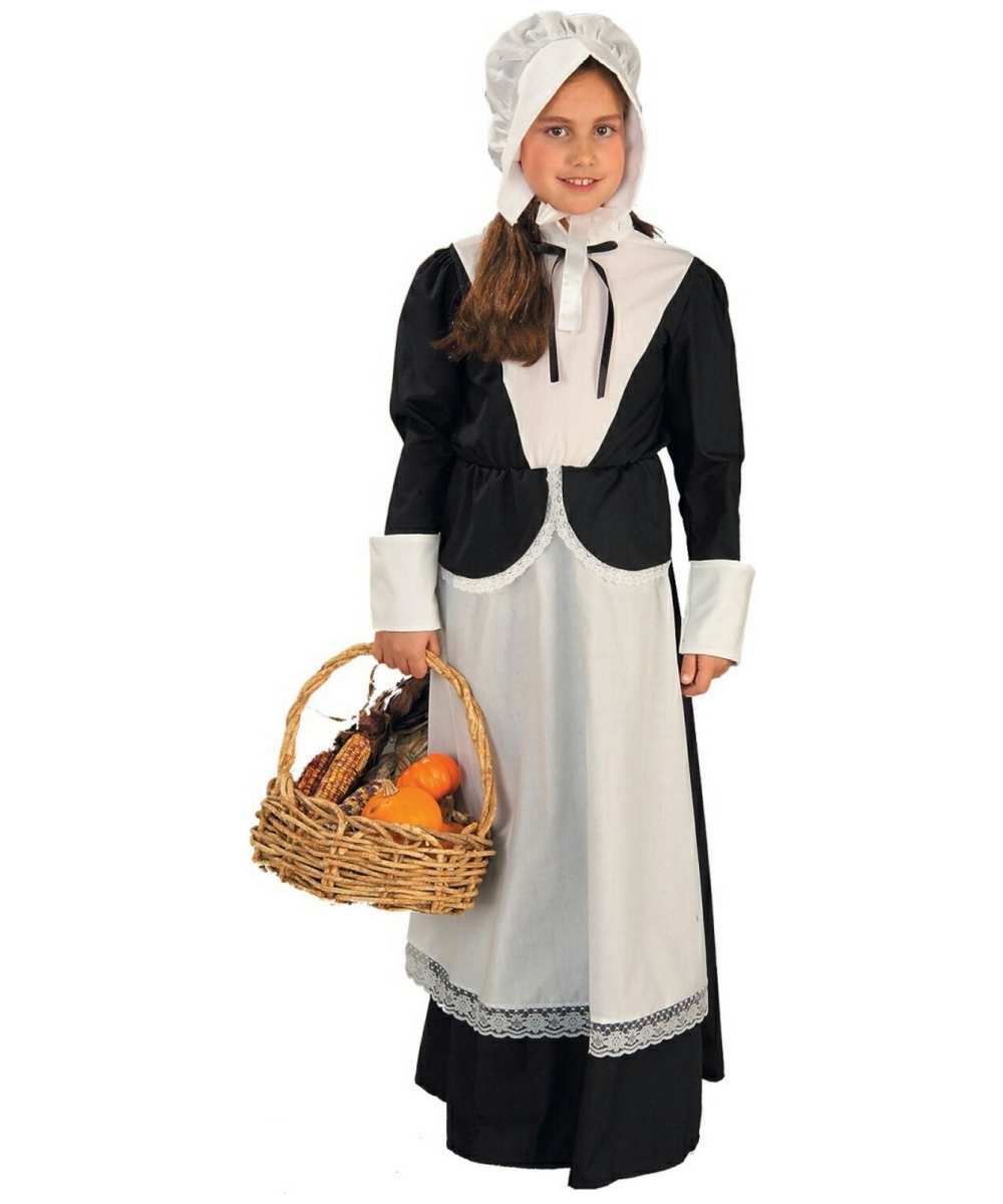  Girls Colonial Pilgrim Kids Costume