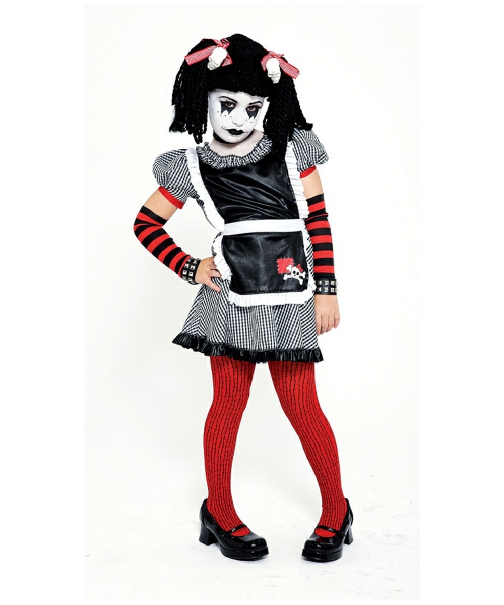  Girls Gothic Rag Doll Costume